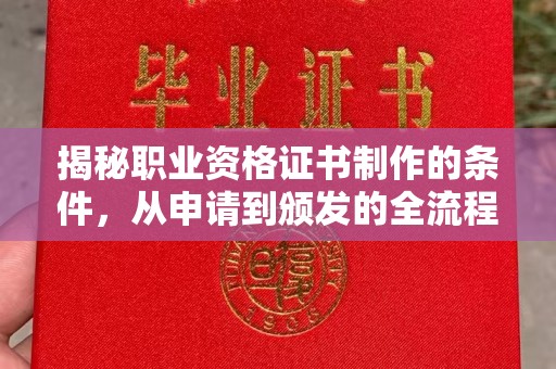 名山揭秘职业资格证书制作的条件，从申请到颁发的全流程解析